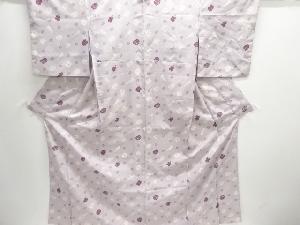 バイオリンにクローバー・薔薇模様小紋着物